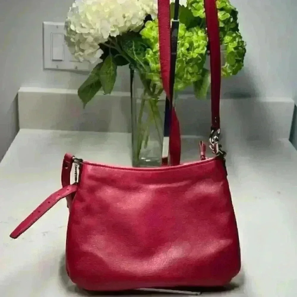 Coach Ashley Crossbody Swingpack Leather Raspberry Pink Shoulder Bag